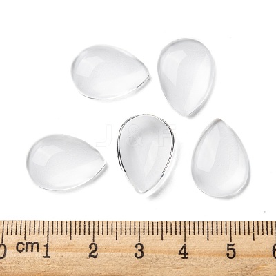 Transparent Teardrop Glass Cabochons GGLA-R024-18x13-1