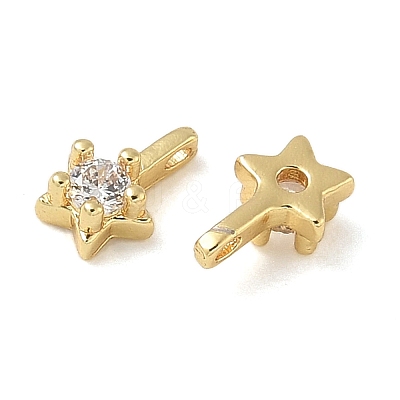 Brass Pave Clear Cubic Zirconia Charms CU-CBA9FFD-11G-05-1
