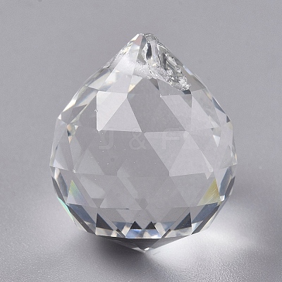 Transparent K9 Glass Pendants GLAA-WH0015-35B-1