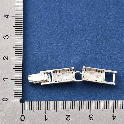 Brass Micro Pave Clear Cubic Zirconia Fold Over Clasps KK-R222-03S-1