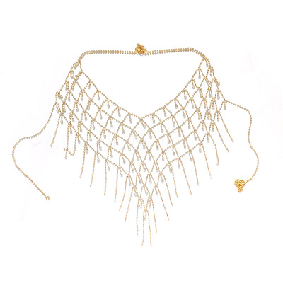 Alloy Full Crystal Rhinestone Mesh Body Chains for Bikini WG36BB6-01-1