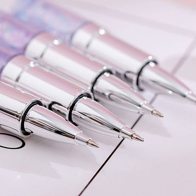 Lipstick Shape Empty Tube Black Ink Ballpoint Pens DIY-H123-A04-1