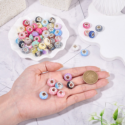 60Pcs 3 Styles Opaque Resin European Beads RESI-TA0005-29-1