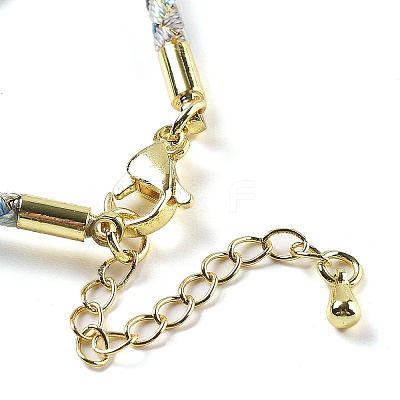 Polyester Cord Braided Necklace Makings MAK-L043-03G-03-1