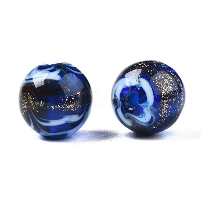 Handmade Gold Sand Lampwork Beads LAMP-N028-001D-1