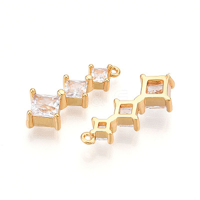 Brass Micro Pave Cubic Zirconia Pendants X1-KK-N261-118A-G-1