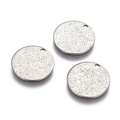 Tarnish Resistant 304 Stainless Steel Textured Pendants STAS-I098-01-15mm-P-1