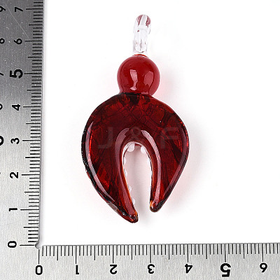 Handmade Silver Foil Lampwork Big Pendants FOIL-N031-01B-1