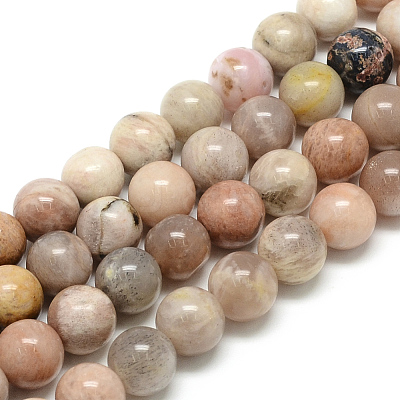 Natural Sun Stone Beads Strands G-S150-23-8mm-1