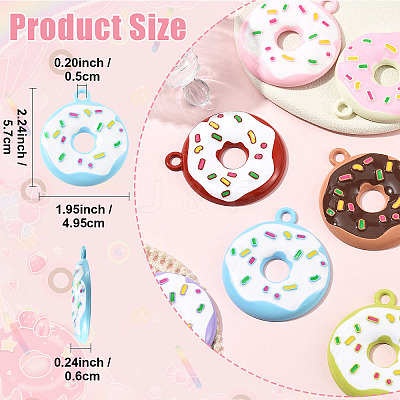 7Pcs 7 Colors Spray Painted Alloy and Enamel Big Pendants ENAM-YW0008-21-1