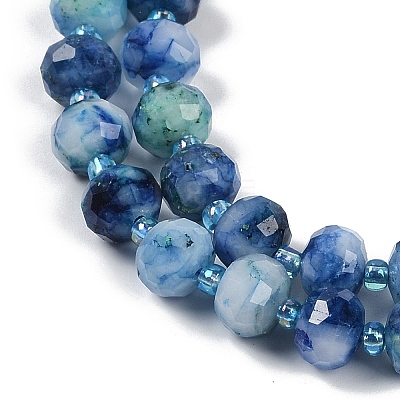 Natural Dyed White Jade Beads Strands G-H057-A22-03-1