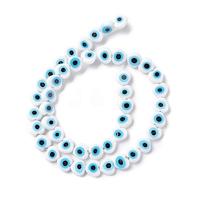 Handmade Evil Eye Lampwork Beads Strands LAMP-F023-B06-1