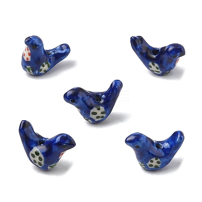5Pcs Handmade Printed Porcelain Beads PORC-YW0001-28A-1