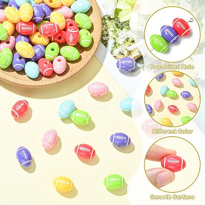 60Pcs 6 Colors Opaque Acrylic European Beads SACR-CJ0001-92-1