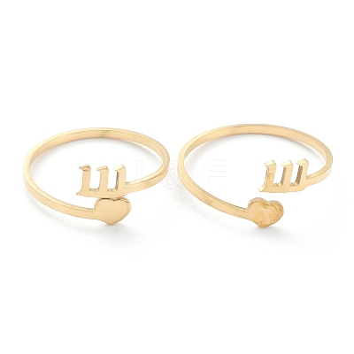 Ion Plating(IP) 201 Stainless Steel Cuff Rings RJEW-M136-01I-G-1