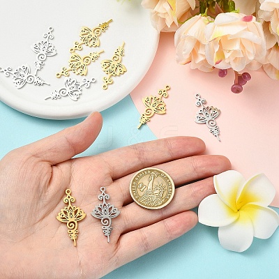 10Pcs 2 Colors 201 Stainless Steel Pendants STAS-YW0011-06-1
