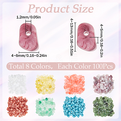 800Pcs 8 Colors Acrylic Beads OACR-SC0001-31-1