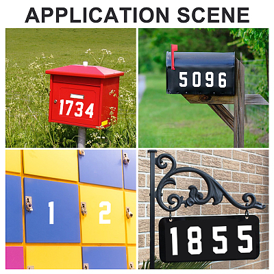Number 0~9 PET Self-Adhesive Reflective Mailbox Stickers DIY-WH20010-26B-01-1