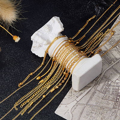 12Pcs 2 Styles Alloy Chains MRMJ-DC0001-10G-1