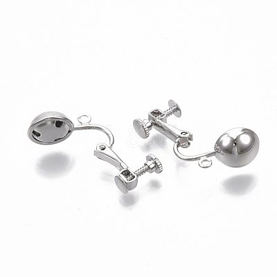 Brass Screw On Clip Earring Converter X-KK-T051-43P-NF-1
