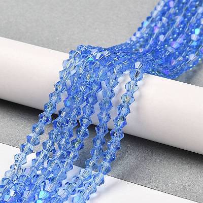 Transparent Electroplate Glass Beads Strands GLAA-F029-2mm-D07-1