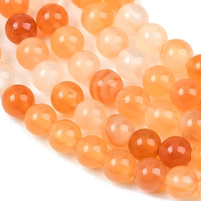 Natural Carnelian Beads Strands G-N0006-6mm-17-1