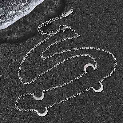 304 Stainless Steel Link Chain Necklaces for Women Men NJEW-K292-01I-P-1