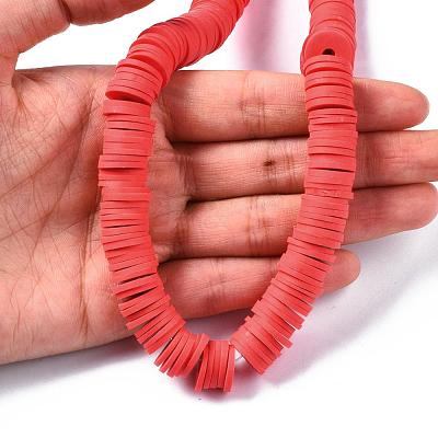 Flat Round Handmade Polymer Clay Beads CLAY-R067-12mm-30-1