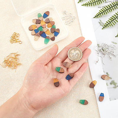 DIY Walnut Wooden Dangle Earring Making Kits DIY-OC0006-84-1