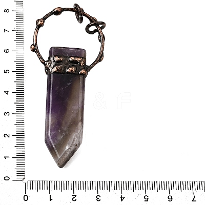 Natural Amethyst Sword Shape Big Pendants G-Q350-07I-1