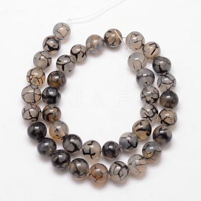 Natural Dragon Veins Agate Bead Strands G-K166-14-8mm-01-1