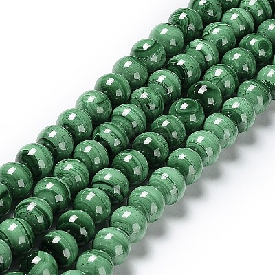 Natural Malachite Beads Strands G-F571-27AB1-7mm-1