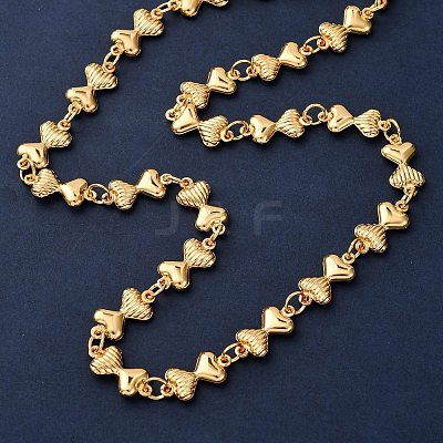 304 Stainless Steel Bowknot Link Chain Necklaces for Women NJEW-G178-12G-1