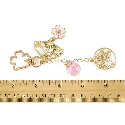 4Pcs 4 Styles Alloy Enamel Pendant Keychains HJEW-FS00052-1