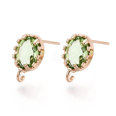 Brass Stud Earring Findings KK-S365-004E-1