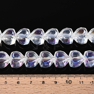 Electroplate Transparent Glass Beads Strands EGLA-B012-AB10-1