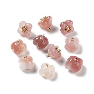 Natural Agate Osmanthus Flower Charms G-Z052-02A-1