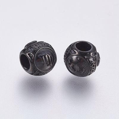 316 Surgical Stainless Steel European Beads STAS-F195-128B-01-1