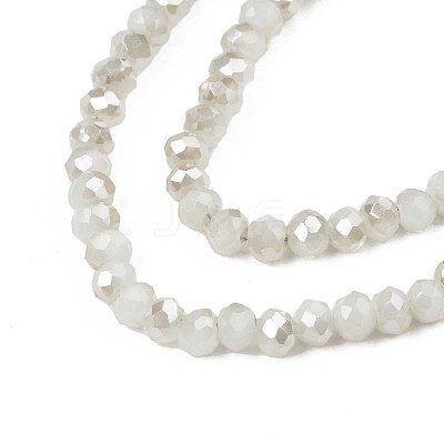Electroplate Opaque Solid Color Glass Beads Strands X-EGLA-Q112-B02-1