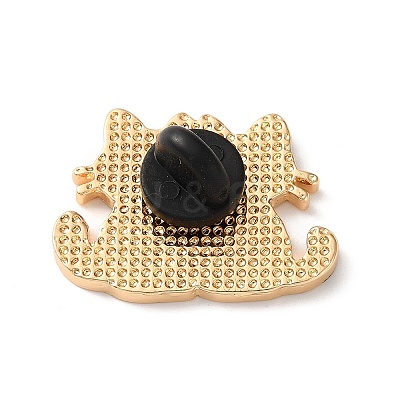 Couple Cat Shape with Red Heart Enamel Pins AL-CBAC438-01F-1
