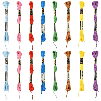 6Bundles Polyester Embroidery Floss OCOR-YW0001-25F-1