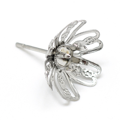 Non-Tarnish 304 Stainless Steel Stud Earring Settings LS-X-STAS-T008-143-1