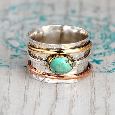 Retro Alloy Turquoise Finger Rings FS-WG5E832-04-1