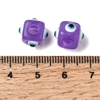 Resin Evil Eye European Beads RESI-A021-1