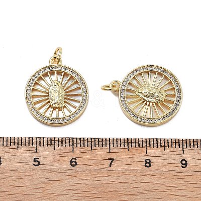 Brass Micro Pave Cubic Zirconia Pendants KK-Q006-26G-02-1