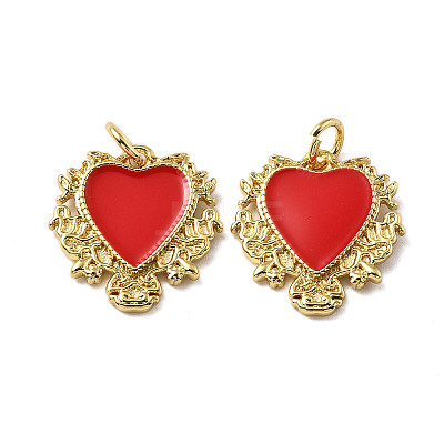 Brass Enamel Pendants KK-R229-06G-02-1