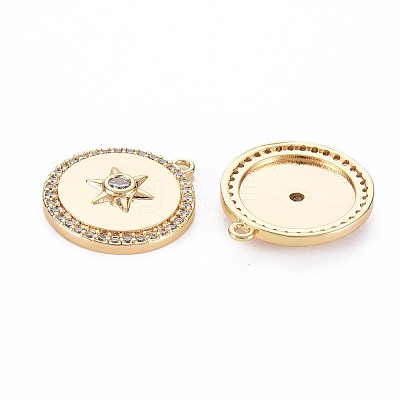 Brass Micro Pave Cubic Zirconia Pendants KK-R130-003A-NF-1