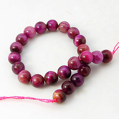 Natural Rose Tiger Eye Beads Strands G-G099-12mm-12-1