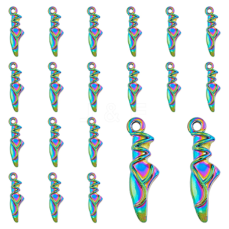 40PCS Rainbow Color Alloy Pendants PALLOY-DC0001-21-1