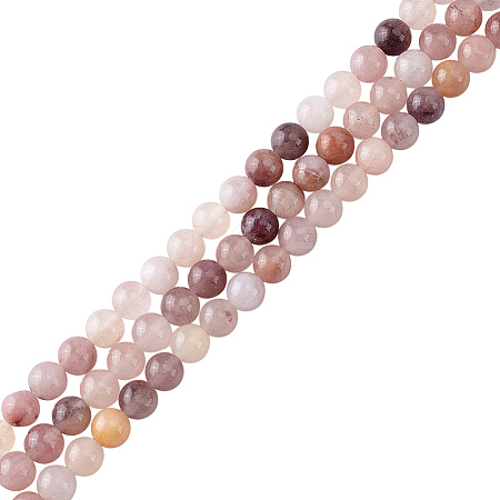 3 Strands Natural Violet Strawberry Quartz Beads Strands G-HY0001-93-1